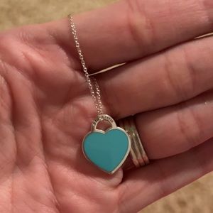 Tiffany & Co. Teal Heart Necklace